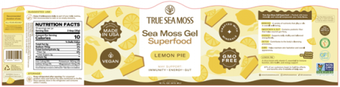 “True Sea Moss Sea Moss Gel Superfood, jar label (multiple flavors)” recalled product/package image