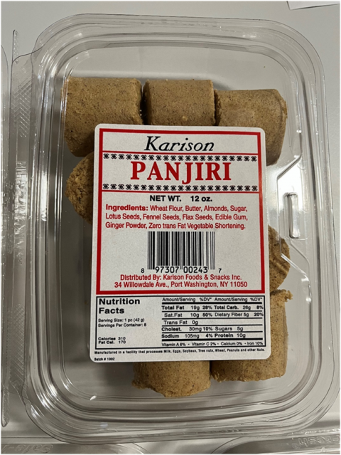 KARISON PANJIRI, NET WT. 12 oz., UPC 897307002437 recalled product/package image