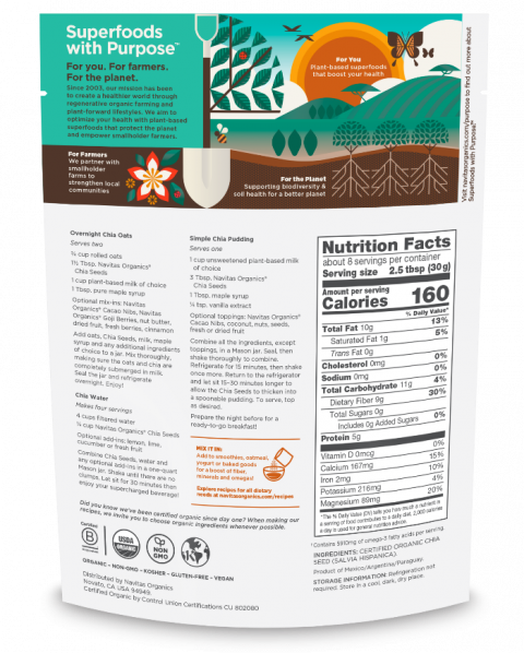 Nutrition Facts, back label recalled product/package image