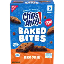 Image of case label, Chips Ahoy Baked Bites, Brookie, 5 ct, UPC 44000085650” recalled product/package image