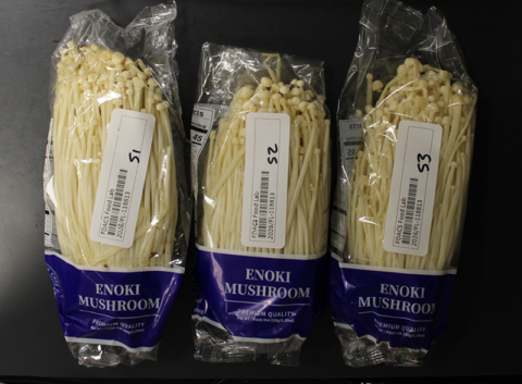 Front of package, HH Fresh Trading Enoki Mushrooms recalled product/package image