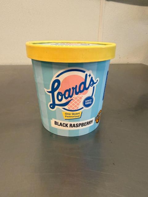 Image of Loard’s One Quart Black Raspberry Ice Cream recalled product/package image
