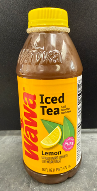 Wawa Iced tea, Lemon 16 oz pint bottle (Front view) recalled product/package image