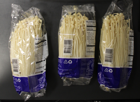 Back of package with UPC code, HH Fresh Trading Enoki Mushrooms recalled product/package image
