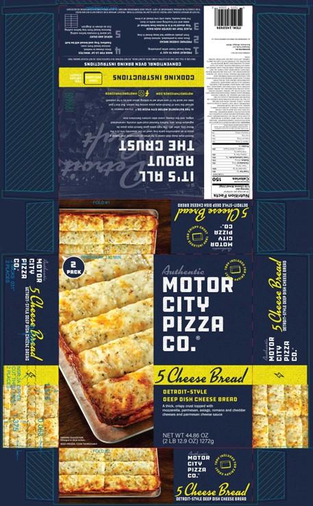 Labeling for Motor City Pizza Co. 5 Cheese Bread 2 Pack recalled product/package image