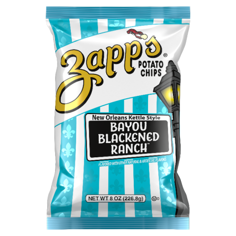 8 oz Zapp’s Bayou Blackened Ranch Potato Chips , front label recalled product/package image