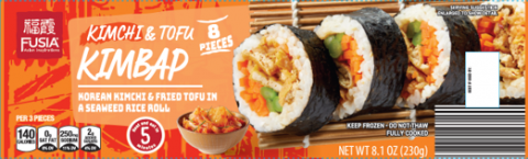 Fusia Asian Inspirations Kimchi & Tofu Kimbap, Net Wt. 8.1 oz recalled product/package image