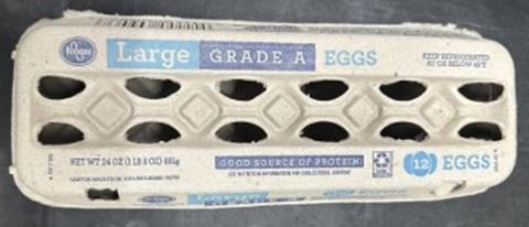 Kroger Large Grade A Eggs recalled product/package image